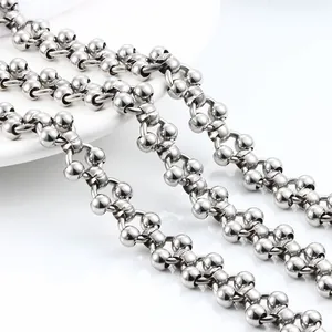 Edelstahl Kugelkette Für DIY Halskette Armband Herstellung Minimalistisch Industrielle Silber Stahlfarbe Metall Schmuckzubehör