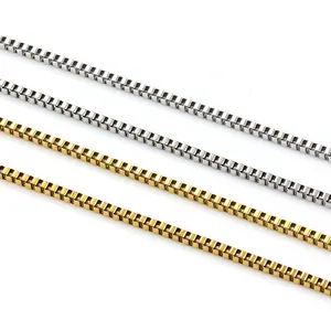 Catene box da 2,5 mm in acciaio inossidabile oro e argento per collane e gioielli DIY