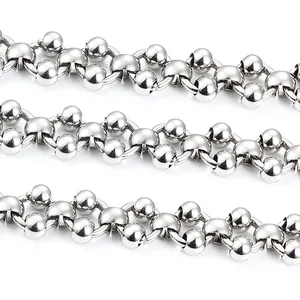 Polierte silberne Edelstahl-Rundperlenkette für die Herstellung von Modeaccessoires
