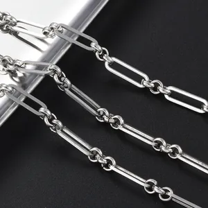 Stainless Steel Paperclip Link Chain For DIY Jewelry Making Necklace Bracelet Accessory Minimalist Long Clasp Chain