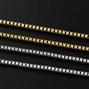 Collane a catena box da 2,5mm in acciaio inossidabile oro e argento per gioielli DIY
