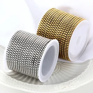 Catene box da 2,5 mm in acciaio inossidabile oro e argento per la creazione di gioielli
