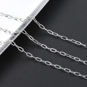 Chaîne à Maillons Ovales en Acier Inoxydable Fil Plat pour DIY Fabrication de Bijoux Collier Bracelet Accessoire Hypoallergénique