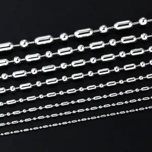 Cadenas de cuentas de arroz en acero inoxidable de varios tamaños para joyería DIY