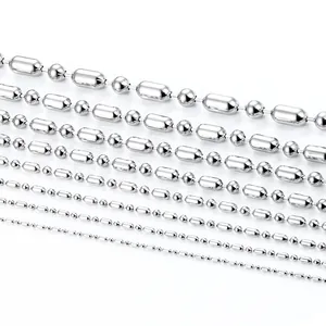 Cadenas de eslabones de bambú de acero inoxidable en siete tamaños para joyería DIY