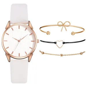 Set orologio donna oro rosa con quadrante floreale e bracciali eleganti abbinati