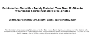 Detailed size specifications for elastic sports headband with 6cm width and 20cm length