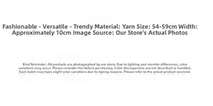 Size specifications for knitted headband: circumference 54-59cm and width of 10cm