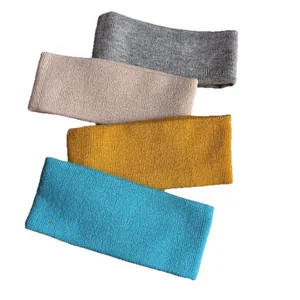 Lot de quatre bandeaux de sport en maille côtelée en gris, rose, jaune et bleu