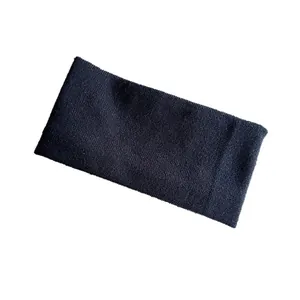 Minimalist black knitted sports headband with soft elastic texture for fitness and running
