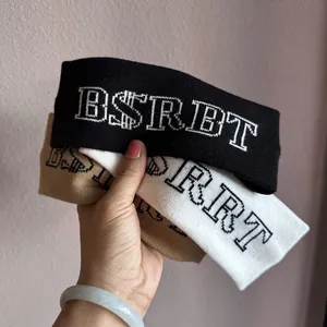 Women's Knitted Elastic Hair Band Korean Style Letter Wide Headband For Sports Washing Face Yoga Daily Hair Accessories
