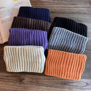 Women's Winter Knitted Wool Hair Band Solid Color Ribbed Warm Headband Wide Minimalist Elastic Headwrap Outdoor Fashion Accessories