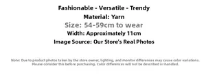 Détails du bandeau en peluche montrant la matière chenille et la taille de 54-59cm