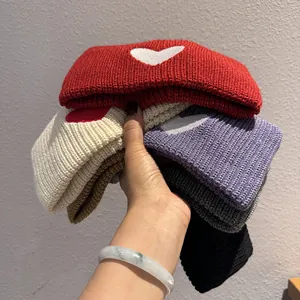 Women's Knit Headband Wide Winter Warm Heart Pattern Hair Band Elastic Headwrap For Sport Yoga Face Wash Accessories