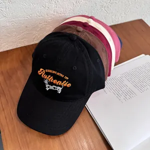 Berretti da baseball retrò con ricamo di cane e scritta Authentic in vari colori