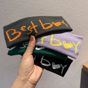 Fascia per Capelli a Maglia Unisex Morbida Elastica Parasudore Best Boy Best Girl Lettera Cuore Sport Hip Hop Accessori Capelli