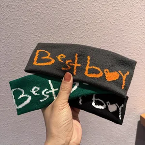 Set di tre fasce sportive in maglia grigie, verdi e nere con scritta Best boy