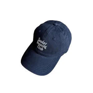 Navy blue Sunday Running Club embroidered baseball cap with a classic curved brim