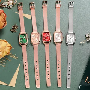 Women Quartz Watch Bracelet Set Vintage Octagonal Dial Rhinestone Mesh Strap Fashion Ladies Wristwatch Jewelry Gift
