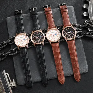 Classic Geneva business watches with Roman numerals and leather straps in multiple colors