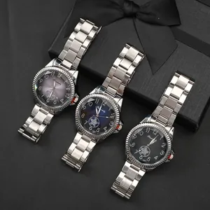 Rinnandy men's quartz watch set with gradient dials and silver metal strap in luxury gift box