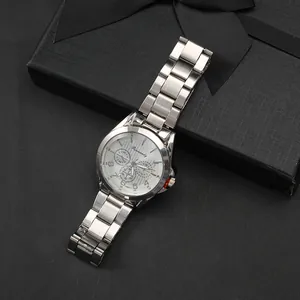 Orologio Rinnandy da uomo con cinturino in acciaio argento e quadrante bianco in confezione