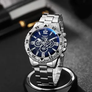Men's Fashion Business Quartz Watch Alloy Steel Band Multi-Dial Grid Texture Dial Round Analog Wristwatch Casual Style Watch