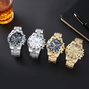 Orologi business da uomo con cinturini in metallo e cronografi su sfondo scuro