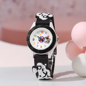 Kinder Cartoon Analog Quarzuhr 3D Silikonarmband Farbiges Zifferblatt Zeit Lehrer Uhr Für Jungen Mädchen Geburtstagsgeschenk