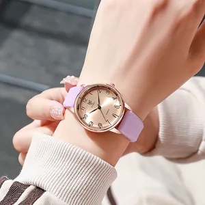Minimalist Quartz Watch For Women Men Unisex Silicone Strap Alloy Case Round Dial Fashion Student Wristwatch Daily Wear