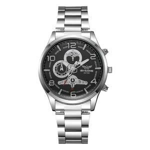 Zakelijk herenhorloge van roestvrij staal met lichtgevende wijzerplaat en stalen band