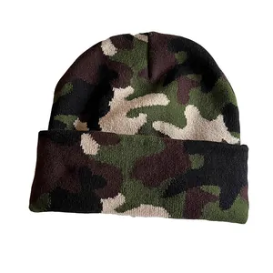 Bonnet en tricot camouflage pour homme pour le ski et l'extérieur avec motif forêt