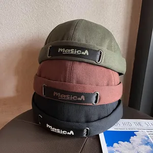 Three-color Miki Hat set in military green, brick red, and black with masicM embroidery