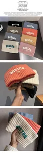 Bandeau de sport élastique en tricot avec lettrage Boston en huit options de couleurs