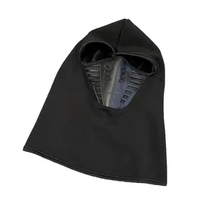 Black balaclava windproof face mask with breathable air flow vent for winter cycling