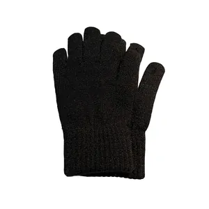 Klassische schwarze Strickhandschuhe mit warmen Rippbündchen für optimalen Winterschutz