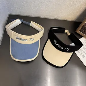 Outdoor sun visor hats with Women Fly embroidery and adjustable straps for sports