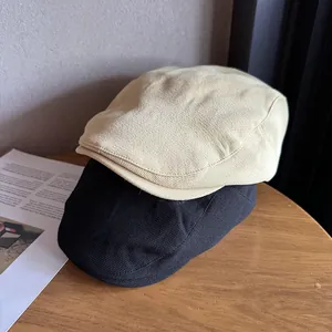 Vintage Cotton Polyester Flat Cap For Women Breathable Twill Forward Hat Retro Newsboy Beret Artist Cap Fashion Headwear
