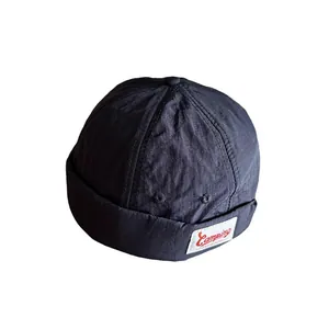 Bonnet docker rétro noir à séchage rapide avec étiquette Camping pour hommes et femmes