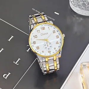 Montre à Quartz Business pour Homme Bracelet en Acier Allié Étanche Lumineux Calendrier Décontracté Analogique Mode