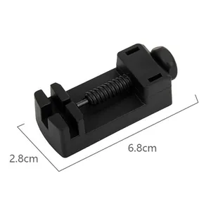 Black plastic watch band link remover tool with 6.8cm length and metal screw mechanism