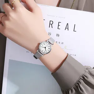 Minimalistisch Edelstahl Mesh Armband Damen Quarzuhr Elegant Zifferblatt Römische Ziffern Lässig Dress Armbanduhr
