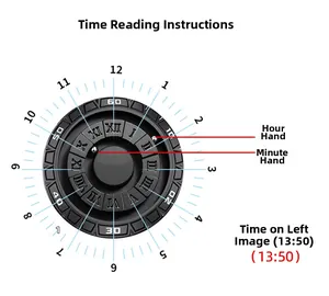 Guide showing how to read time on the magnetic ball watch with inner and outer tracks