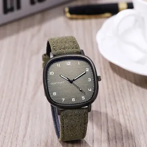 Minimalist Unisex Square Quartz Watch With Alloy Case And Faux Leather Strap Casual Fashion Wristwatch For Men Women Children