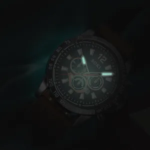 Montre chronographe SOKI pour homme avec aiguilles lumineuses et bracelet en toile