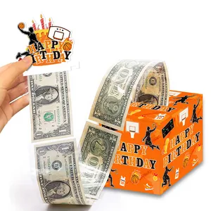 Basketball Theme Birthday Party Money Pull Box Surprise Cake Decoration Orange Sports Style For Kids Birthday Party Supplies