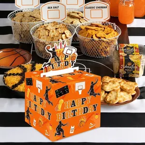 Basketball theme happy birthday money box for kids party table centerpieces decoration