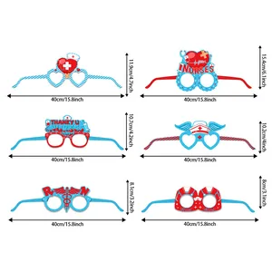 Lot de 6 lunettes de fête d'infirmière en papier avec motifs médicaux pour célébrations