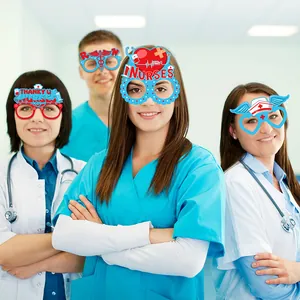 Lunettes en papier fête infirmière avec texte Thank U Nurses pour événements thématiques