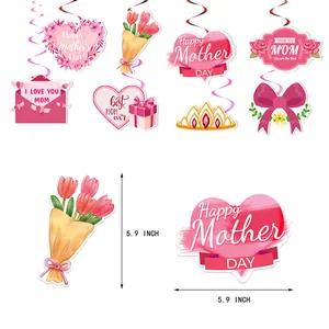 Decoración de techo para el Día de la Madre con espirales y corazones, 5.9 pulgadas